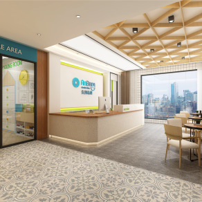 现代牙科医疗诊室 手术台 书桌 椅子 边柜